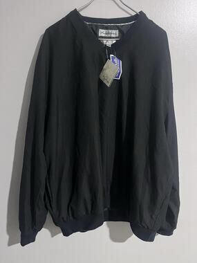 Vintage Y2K Tommy Armour Sweatshirt Mens 2XL Black Pullover VNeck Deadstock